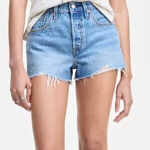 Levi's 501 Button Fly Cotton High-Rise Denim Shorts